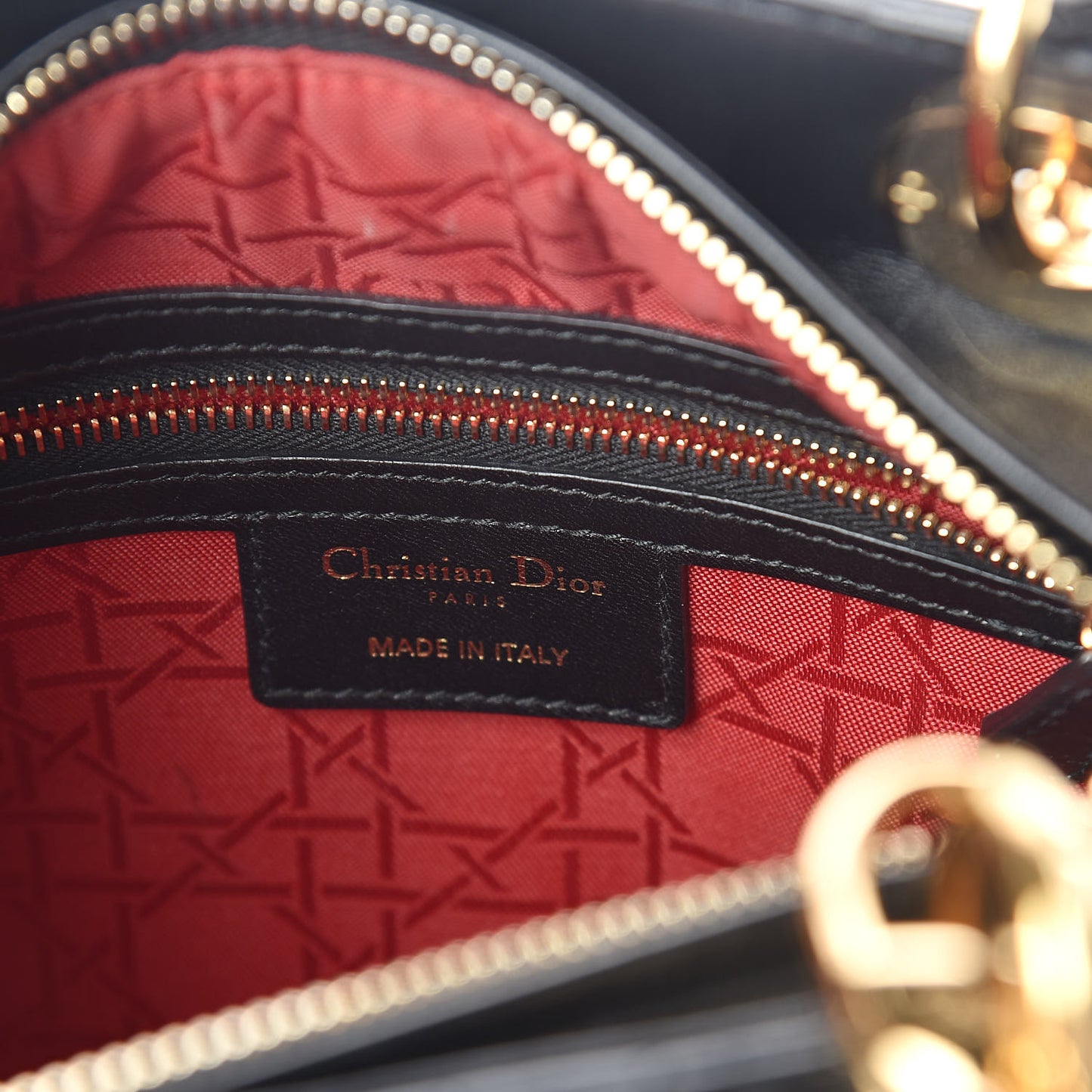 Lambskin Cannage Medium Lady Dior Black