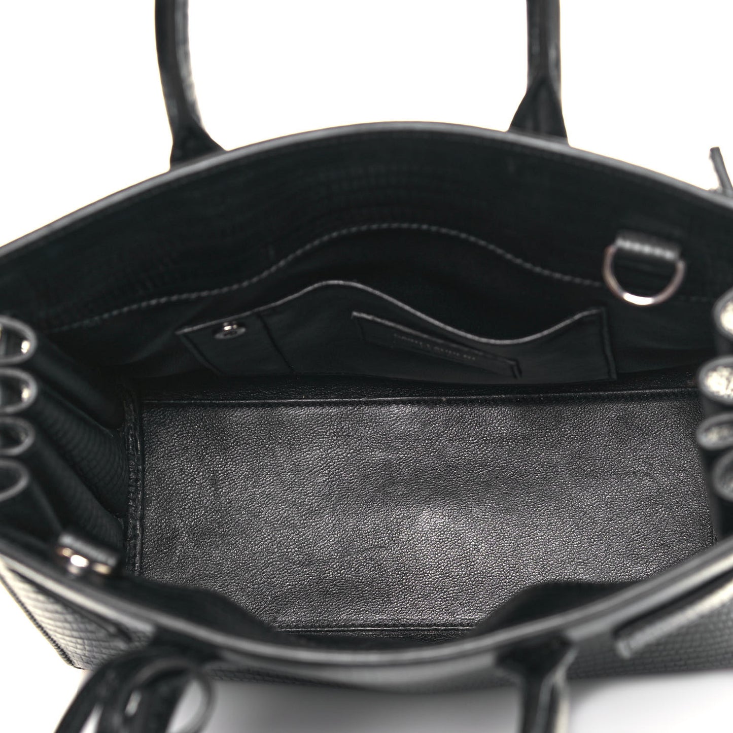 Calfskin Lizard Embossed Nano Sac De Jour Black