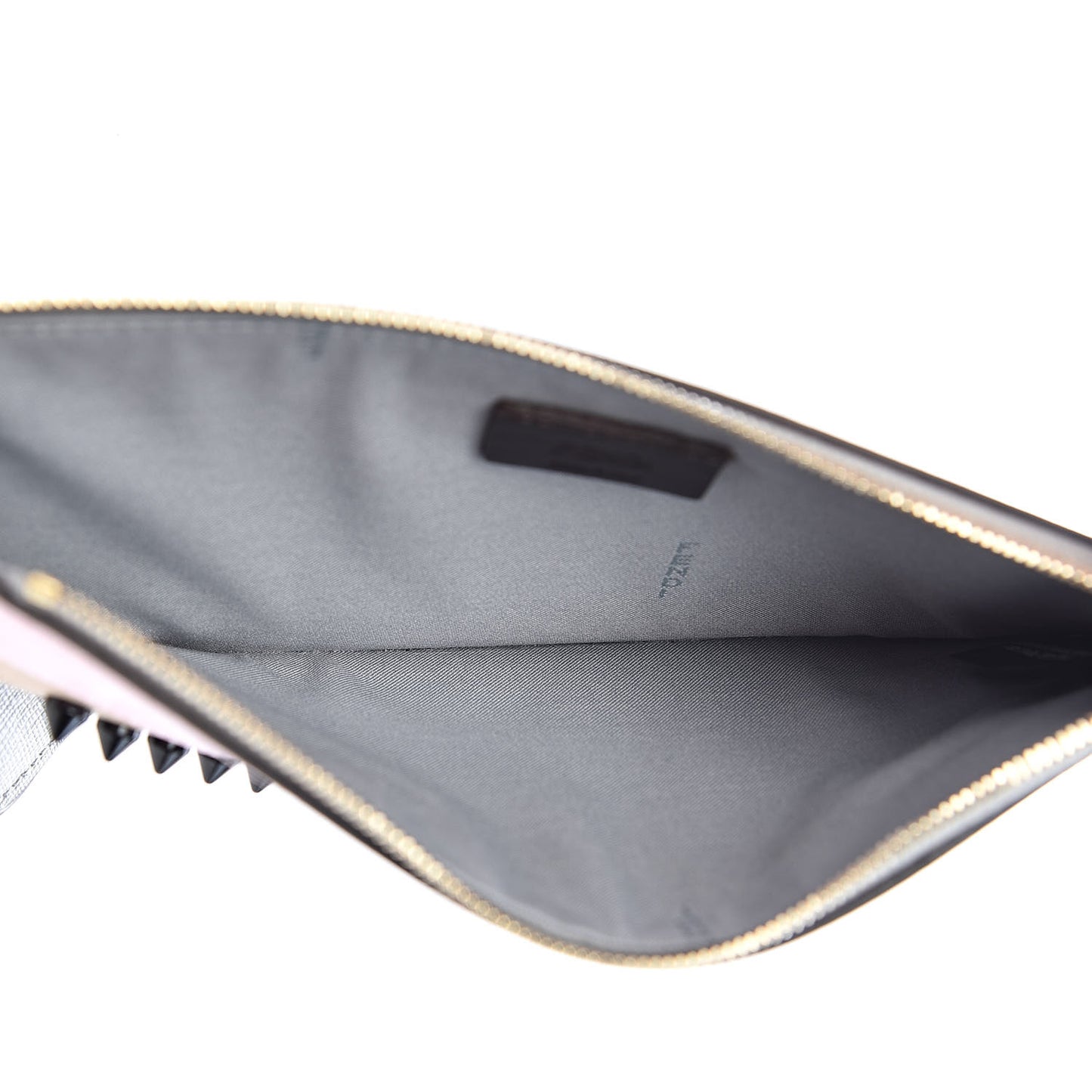 Vitello Elite Monster Eyes Studded Zip Pouch Ghiaccio Black Multicolor