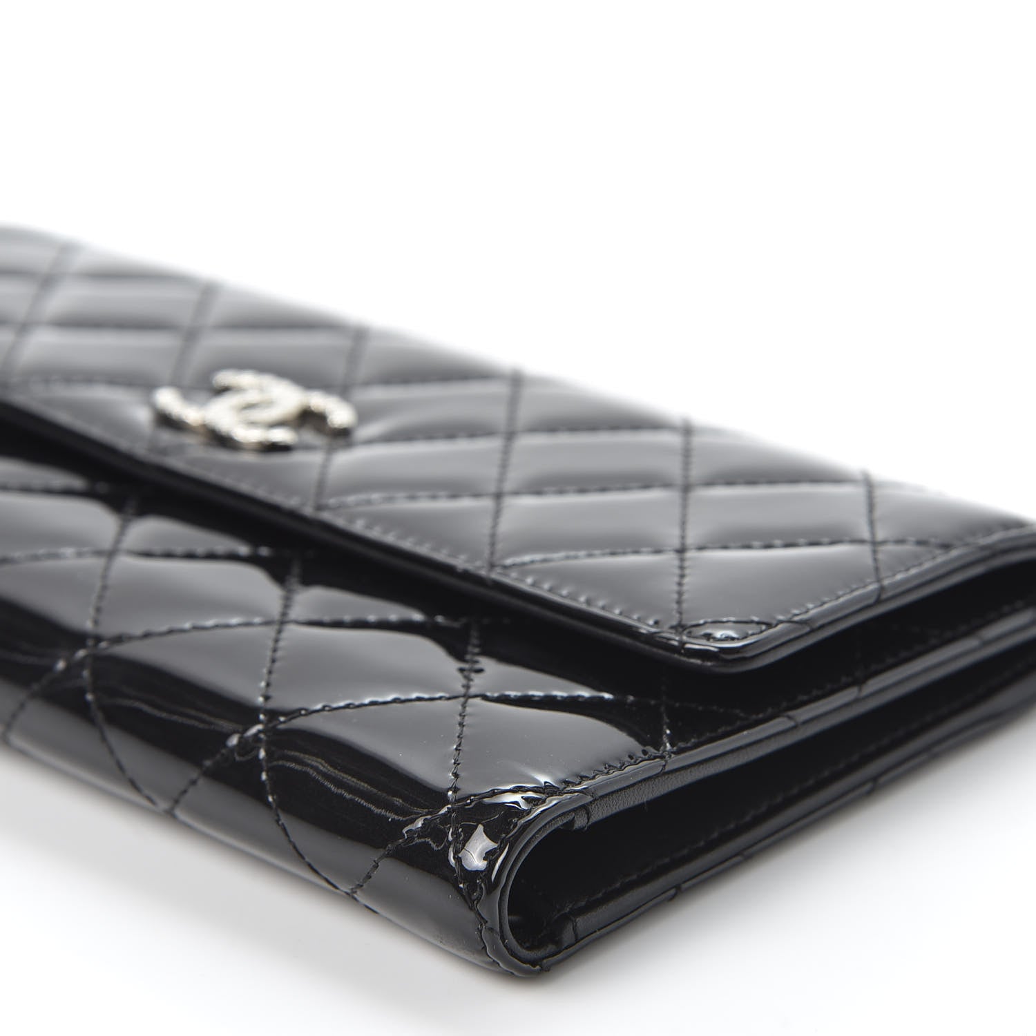 Chanel Patent Quilted Large Brilliant Flap Wallet Black 6 of 10