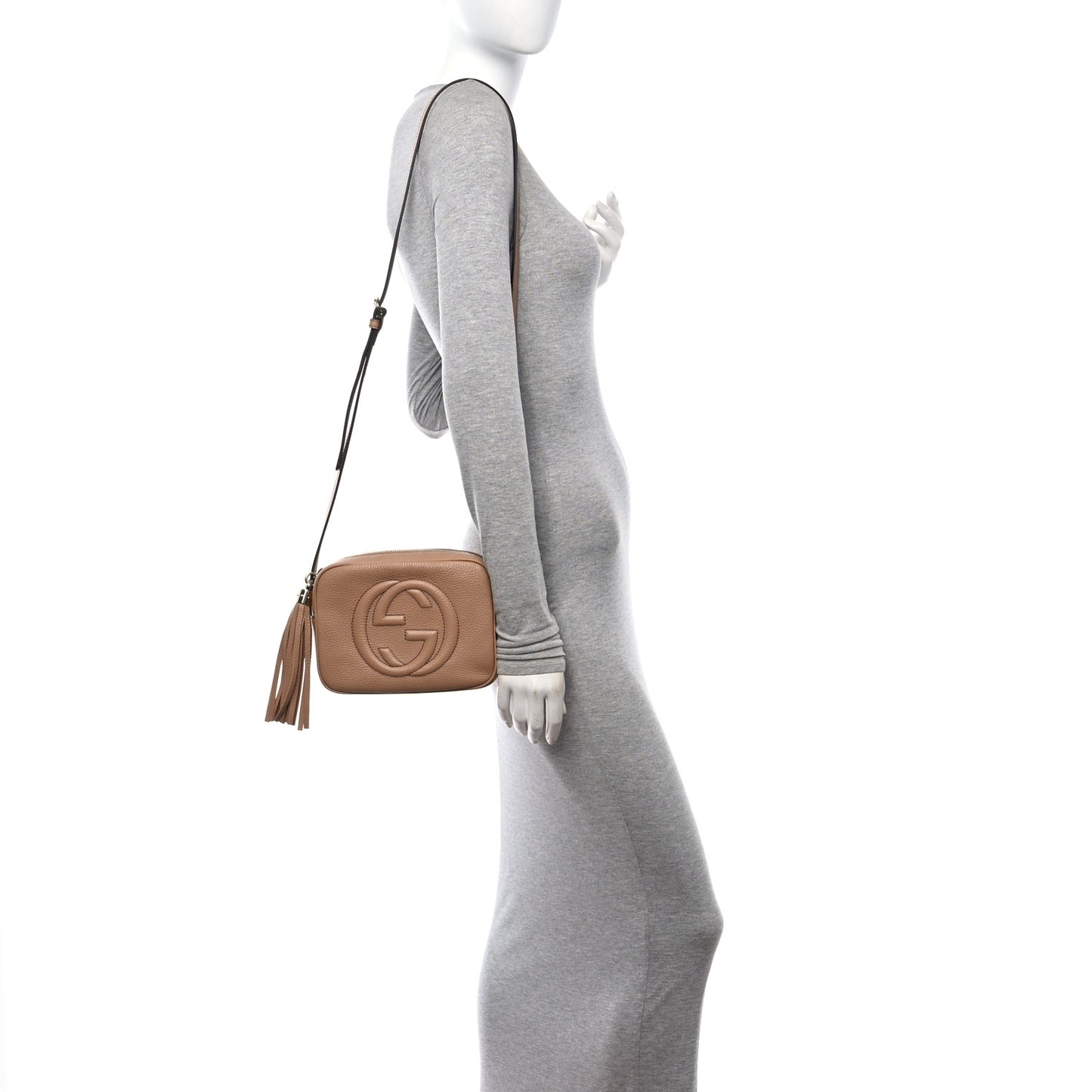 Pebbled Calfskin Small Soho Disco Bag Camelia