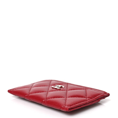 Chanel Caviar Quilted Card Holder Red 9 of 9