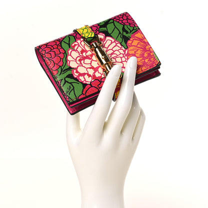 Gucci X KEN SCOTT Shangai Calfskin Pomponica Print Jackie 1961 Card Case Multicolor Fuxia Pompon 2 of 7