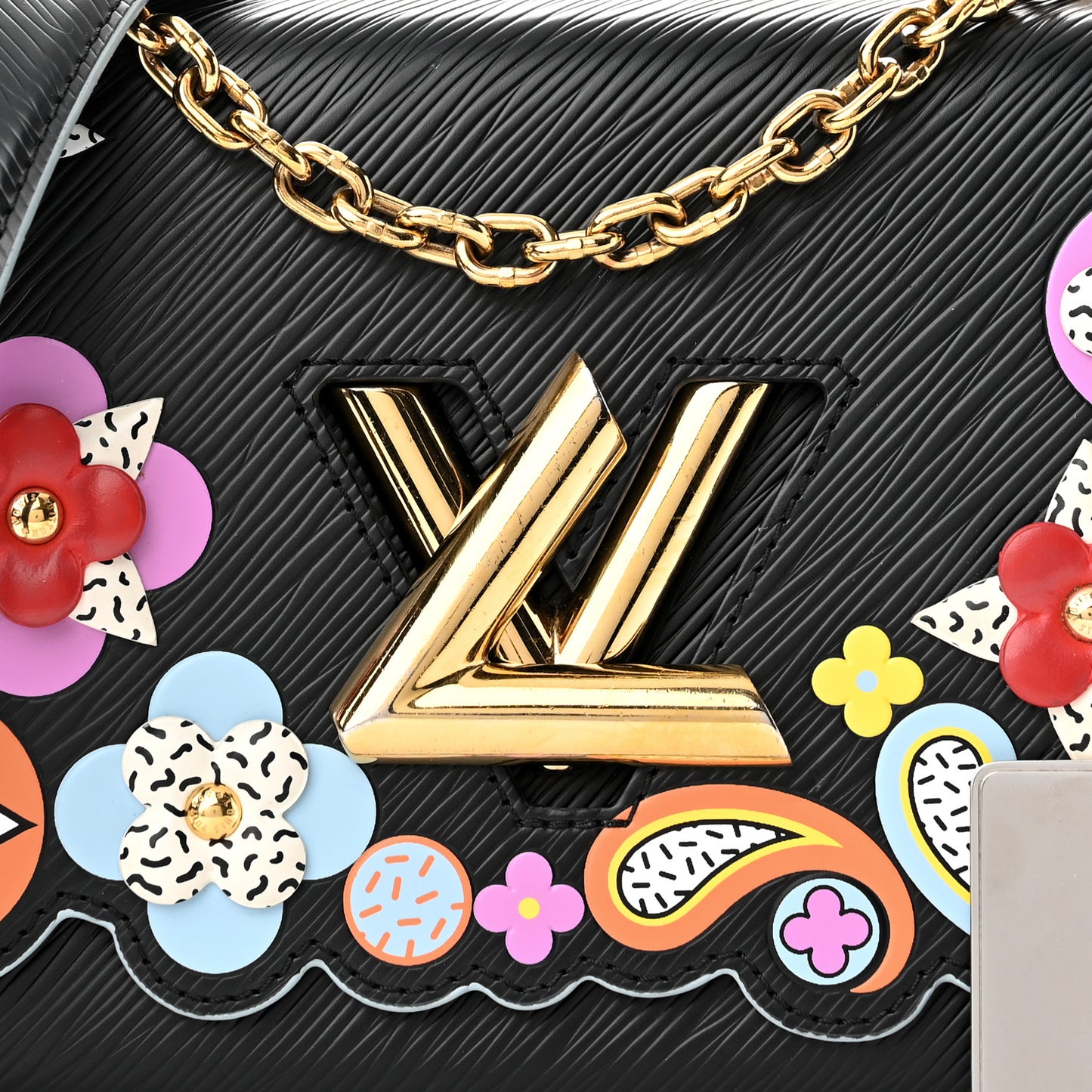 Epi Blooming Flowers Twist Shoulder Bag MM Black