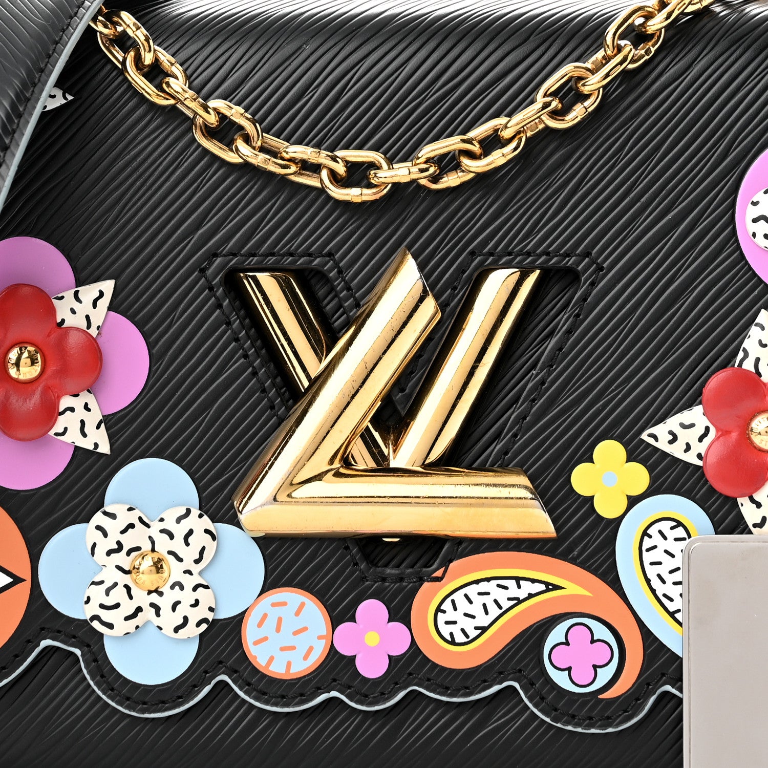 Louis Vuitton Epi Blooming Flowers Twist Shoulder Bag MM Black 7 of 10
