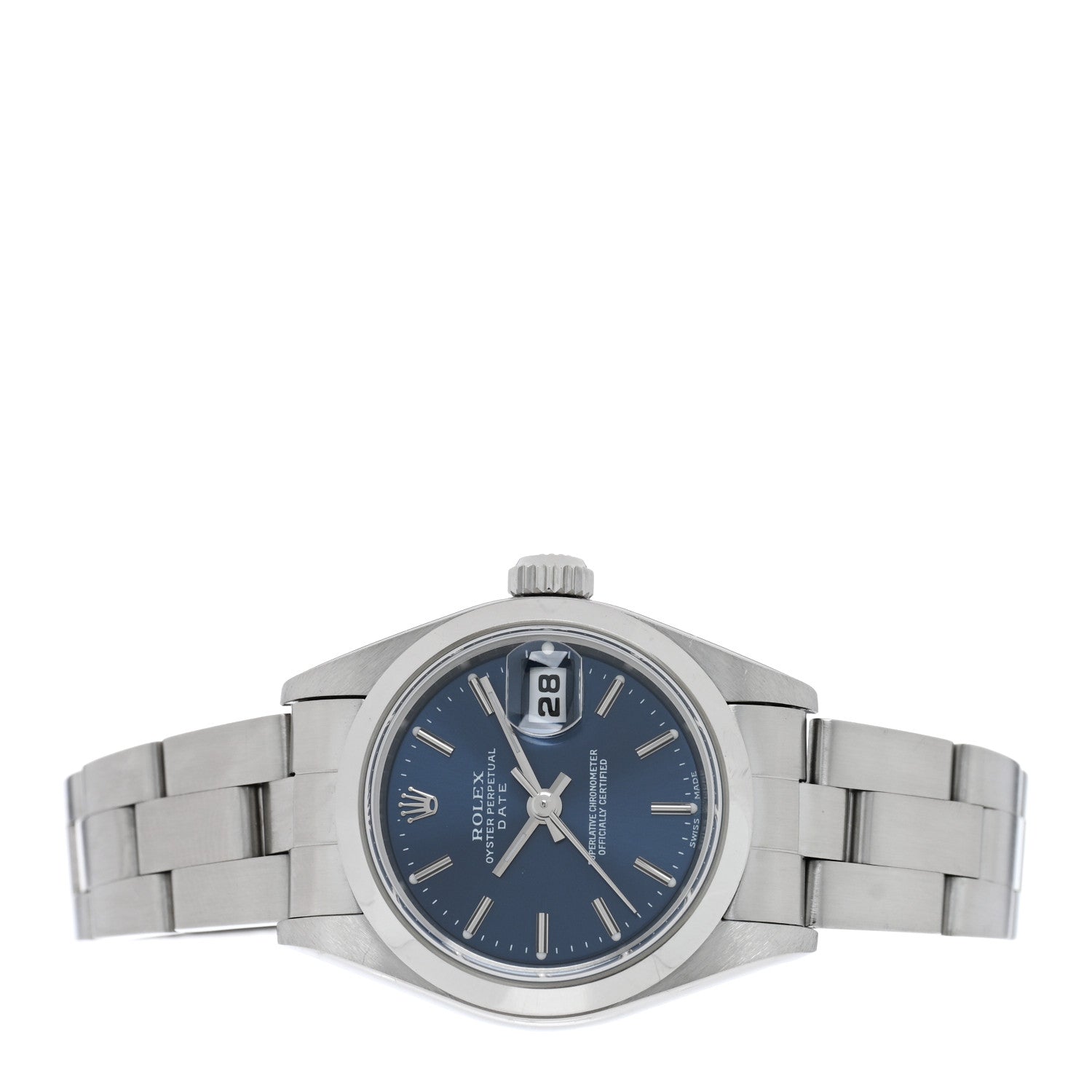 Rolex Stainless Steel 26mm Oyster Perpetual Date Watch Blue 79160 2 of 4
