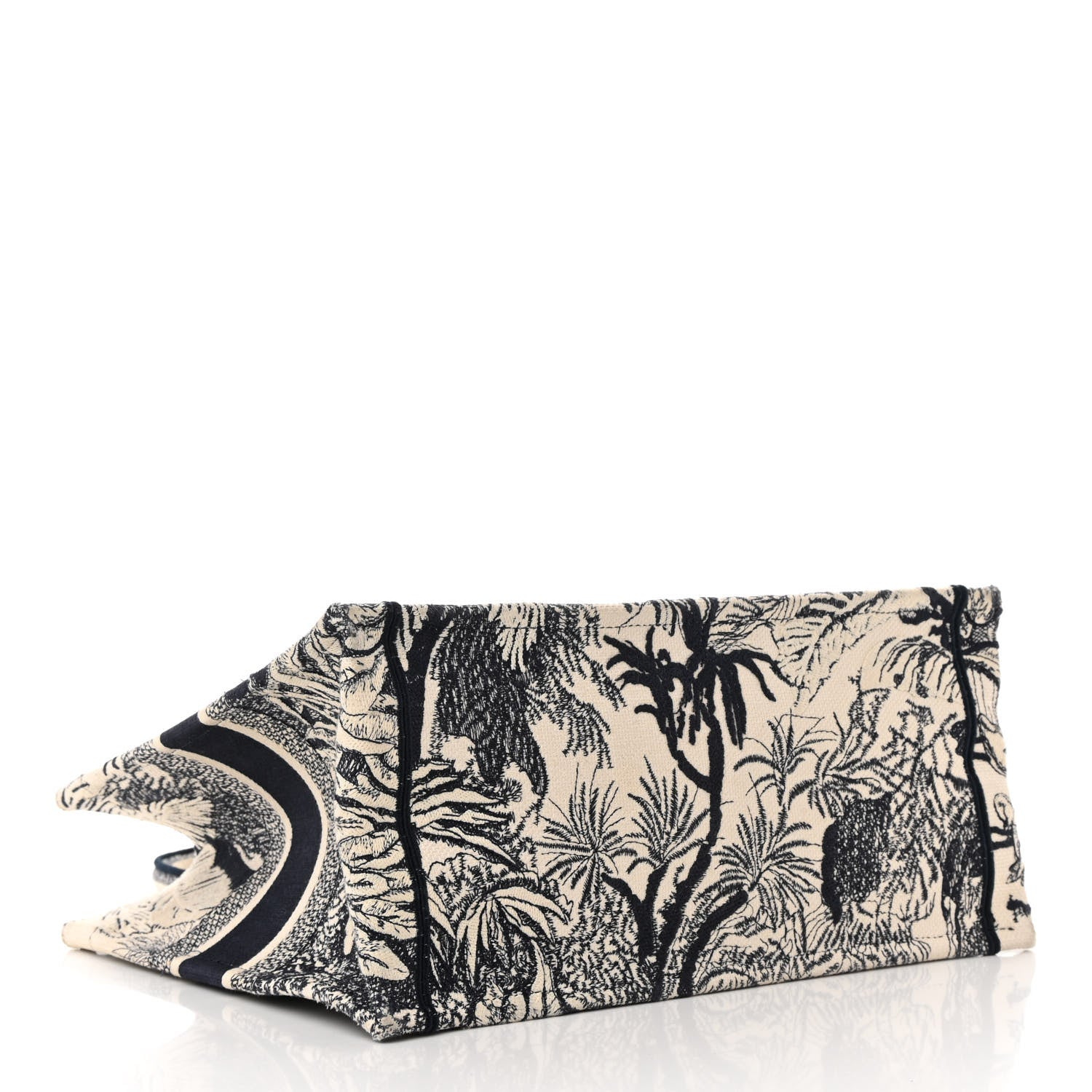Christian Dior Canvas Embroidered Medium Palms Toile De Jouy Book Tote Blue 4 of 13
