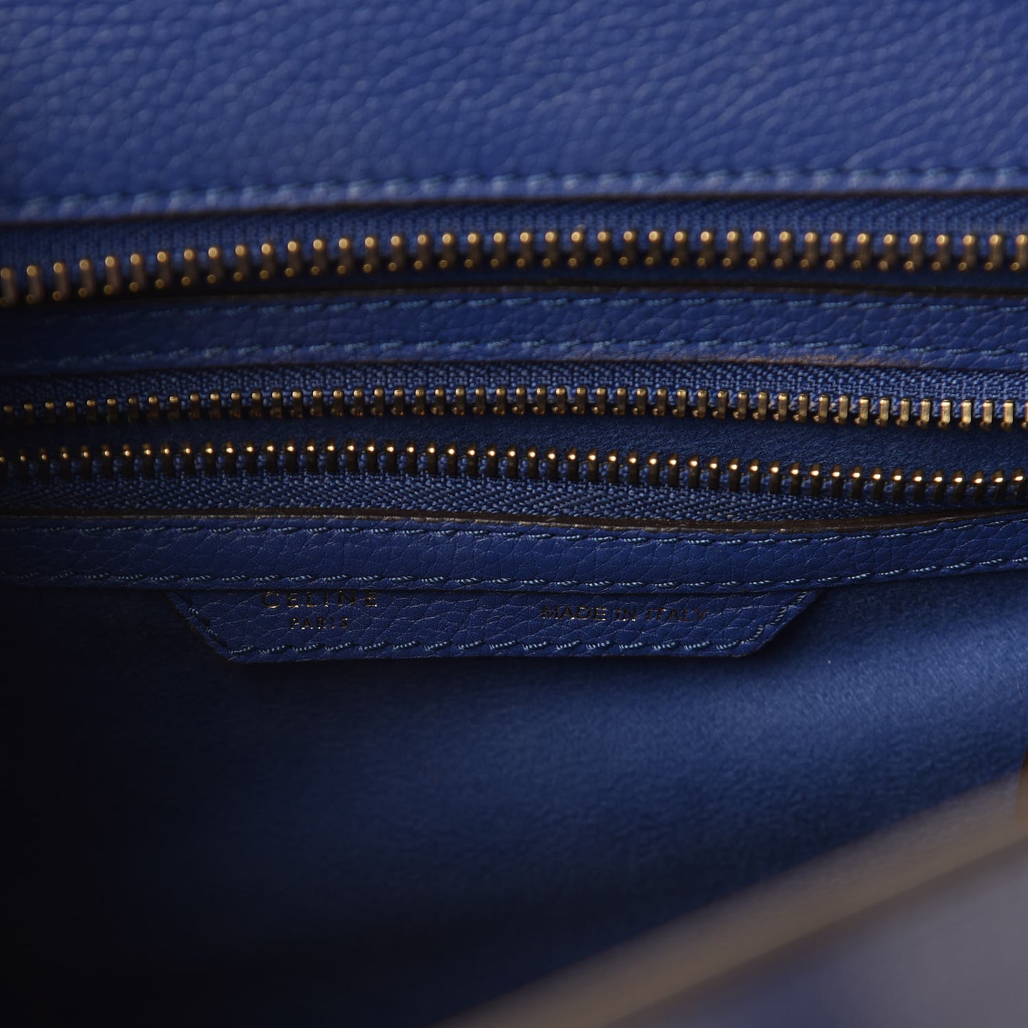 Drummed Calfskin Micro Luggage Indigo
