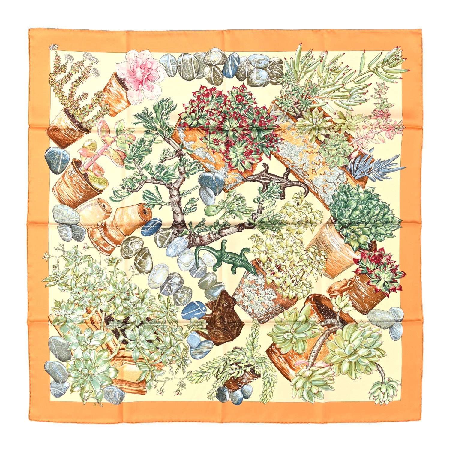 Hermes Silk Jardin Secret Scarf 90 1 of 4