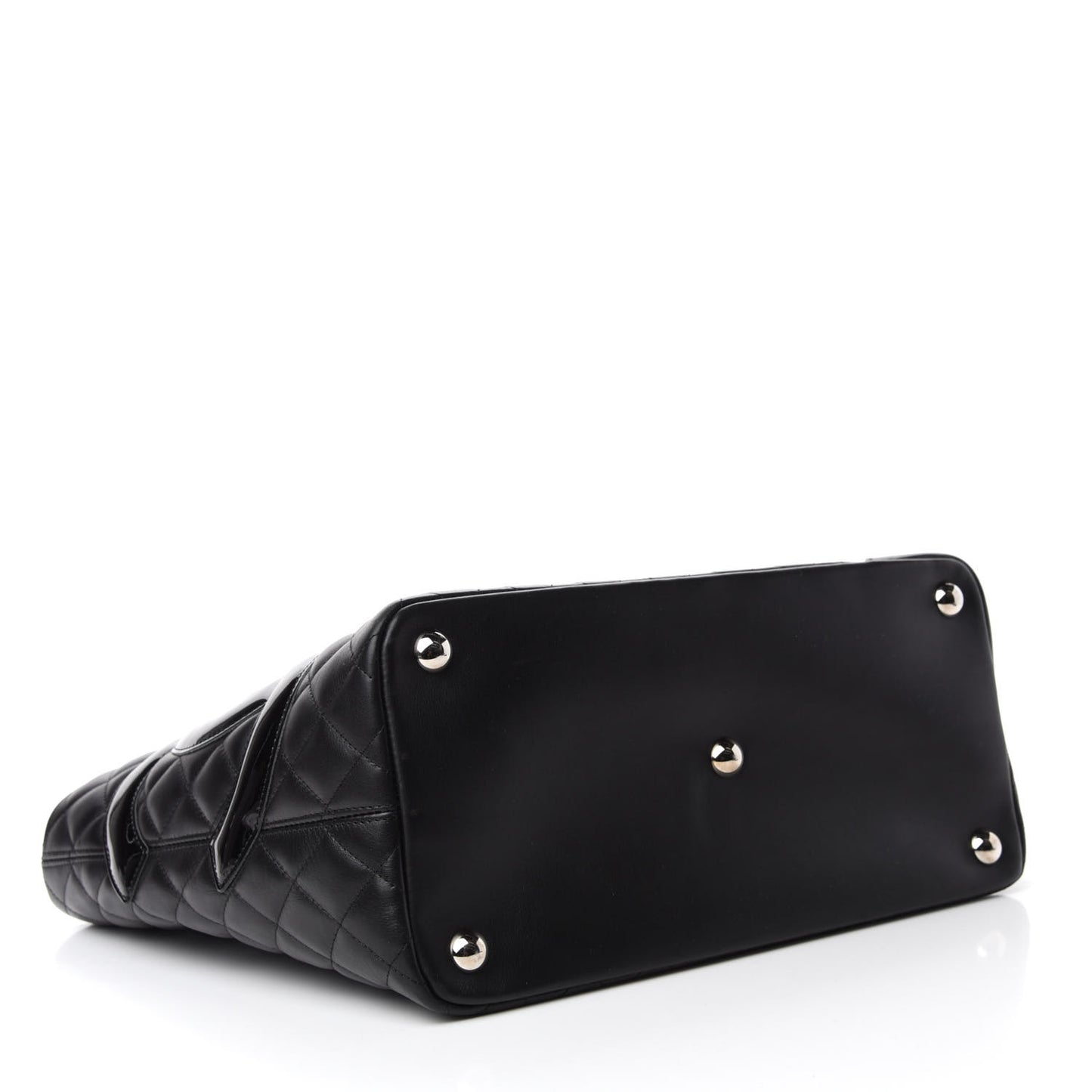 Calfskin Quilted Large Cambon Tote Black
