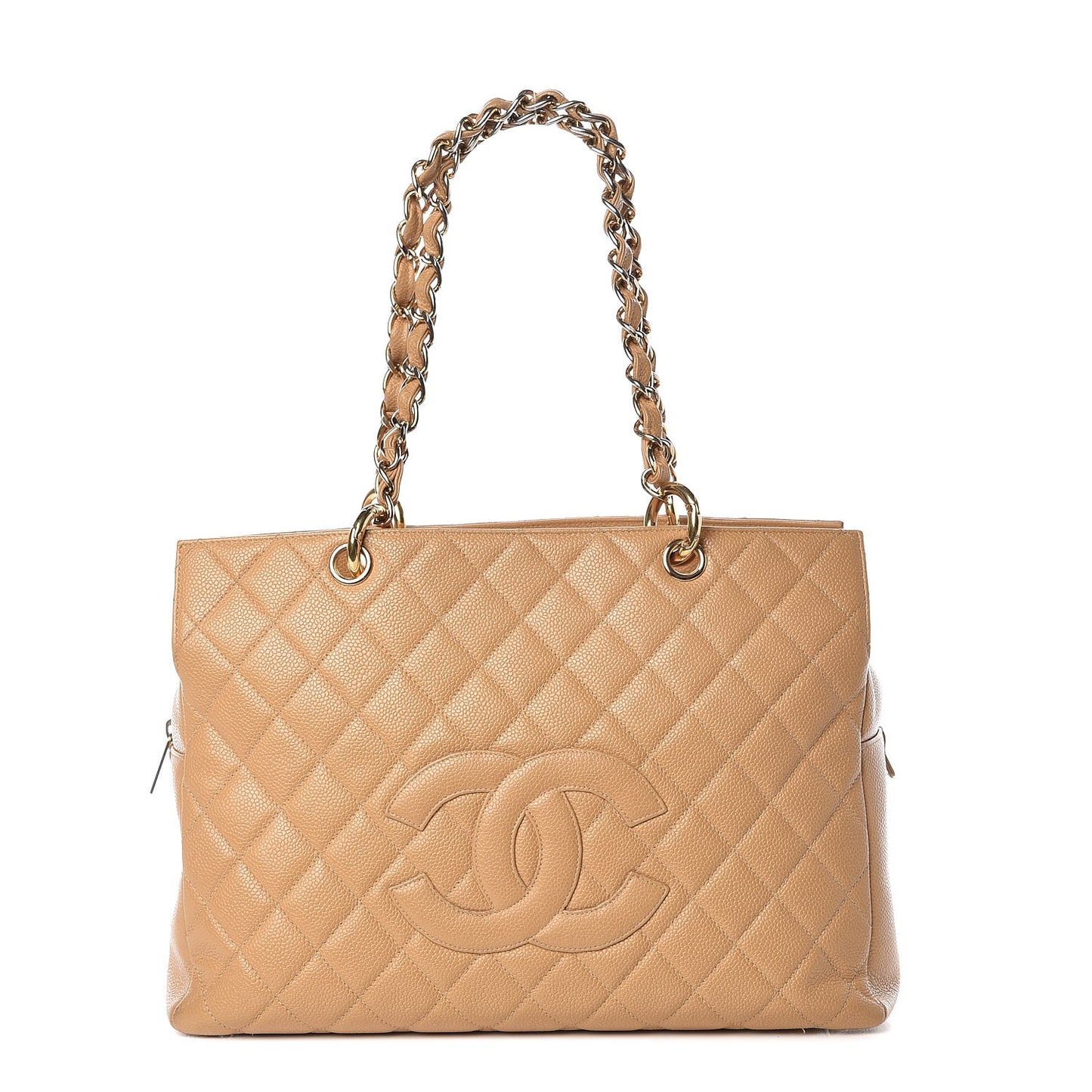 Caviar Quilted Grand Timeless Tote GTT Beige