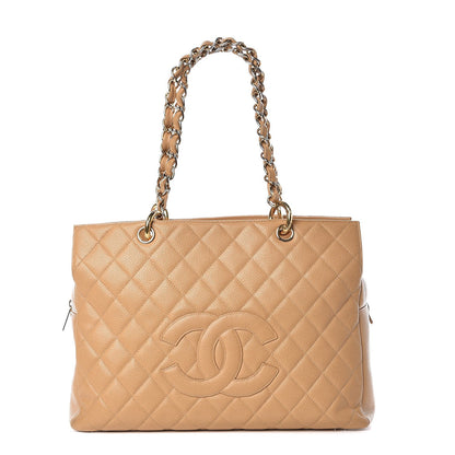 Chanel Caviar Quilted Grand Timeless Tote GTT Beige 1 of 12