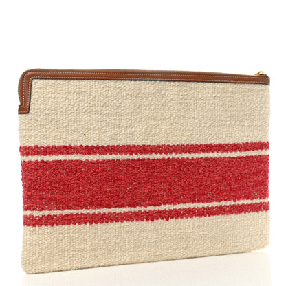 Celine Calfskin Large Plein Soleil Pouch White Red 3 of 7