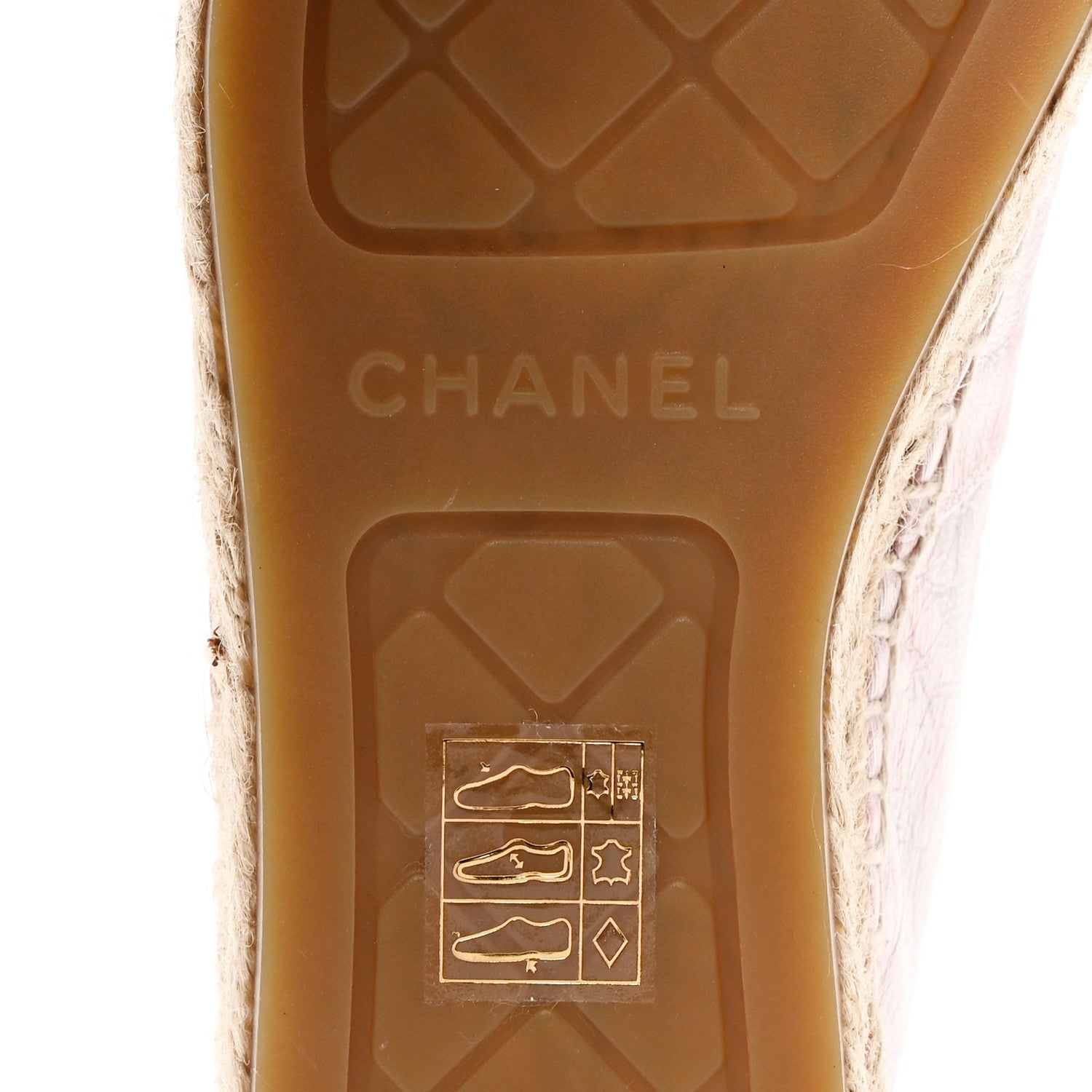 Chanel Laminated Lambskin Grosgrain Embroidered CC Espadrilles 39 Pink Silver Black 8 of 9