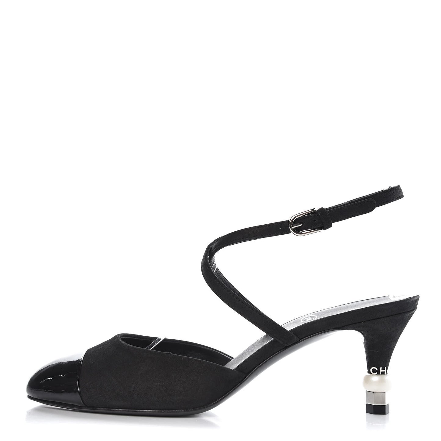 Suede Patent Cap Toe CC Heels 36.5 Black
