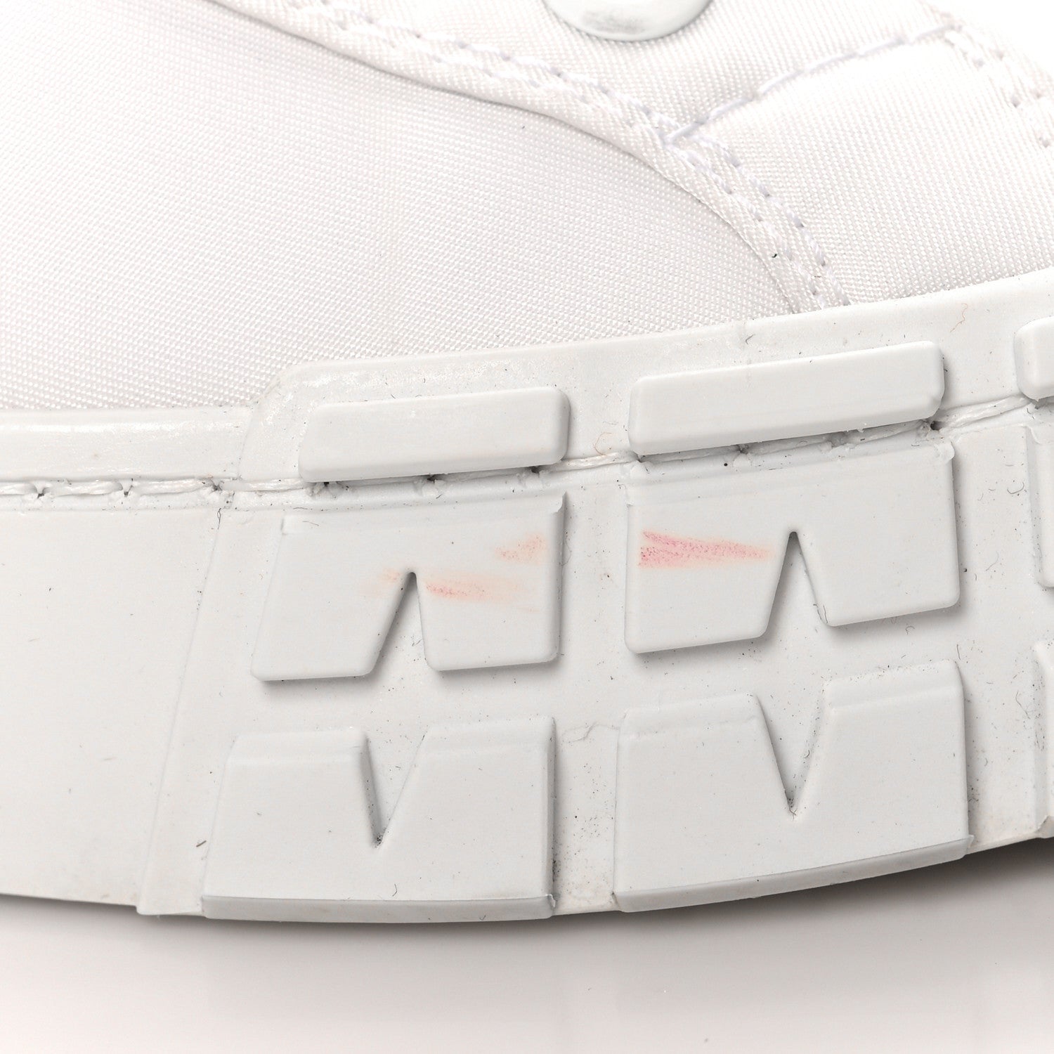 Prada Re-Nylon Gabardine Metal Triangle Logo Wheel Pouch Pocket High Top Sneakers 38.5 White 8 of 8