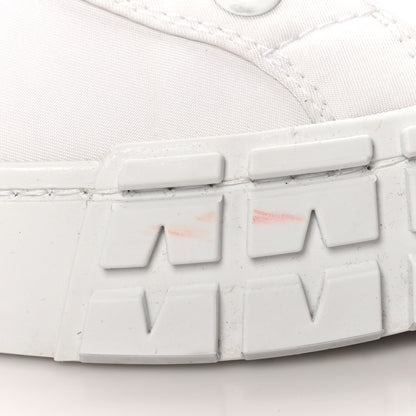 Prada Re-Nylon Gabardine Metal Triangle Logo Wheel Pouch Pocket High Top Sneakers 38.5 White 8 of 8
