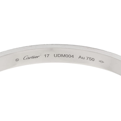 Cartier 18K White Gold Brushed Finish LOVE Bracelet 17 6 of 9