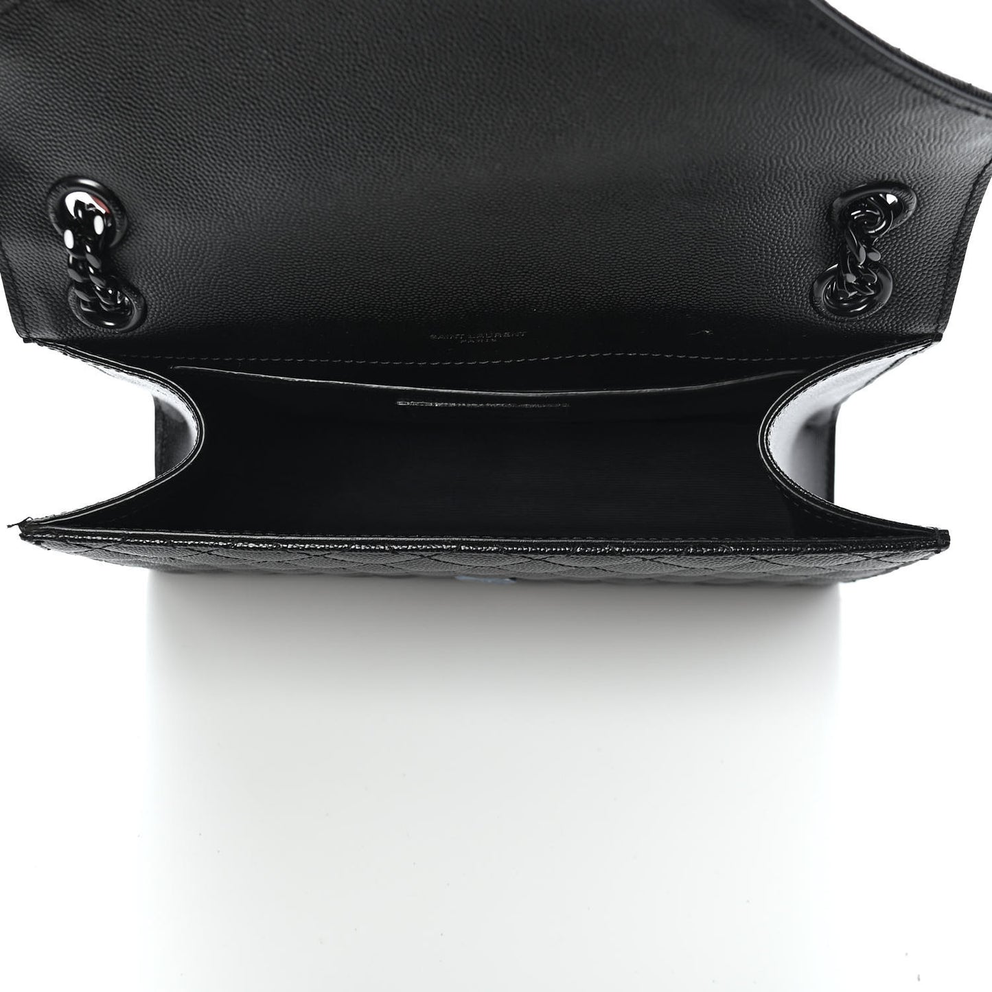 Grain De Poudre Textured Mixed Matelasse Triquilt Medium Monogram Satchel Black