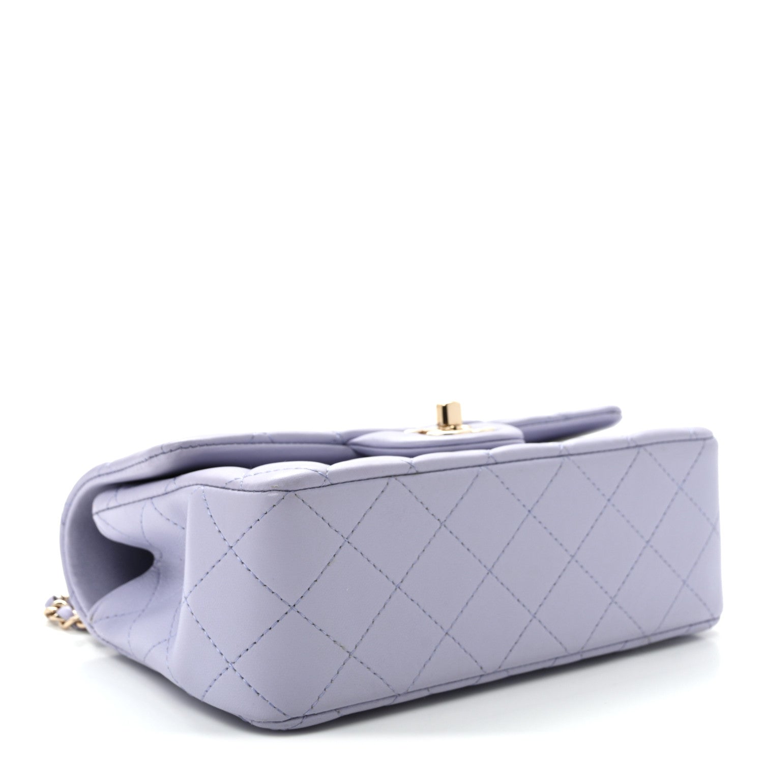 Chanel Lambskin Quilted Mini Top Handle Rectangular Flap Light Purple 4 of 10