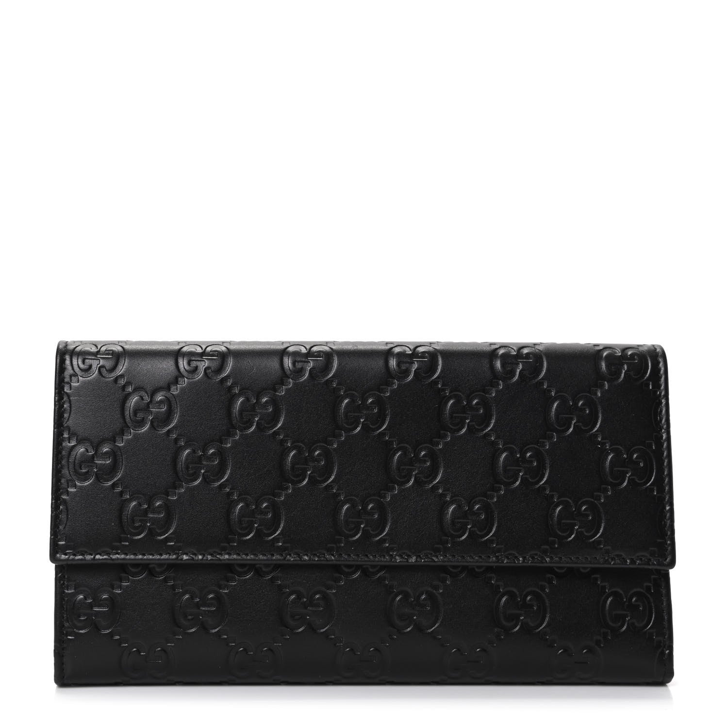 Gucci Guccissima Continental Flap Wallet Black 1 of 7