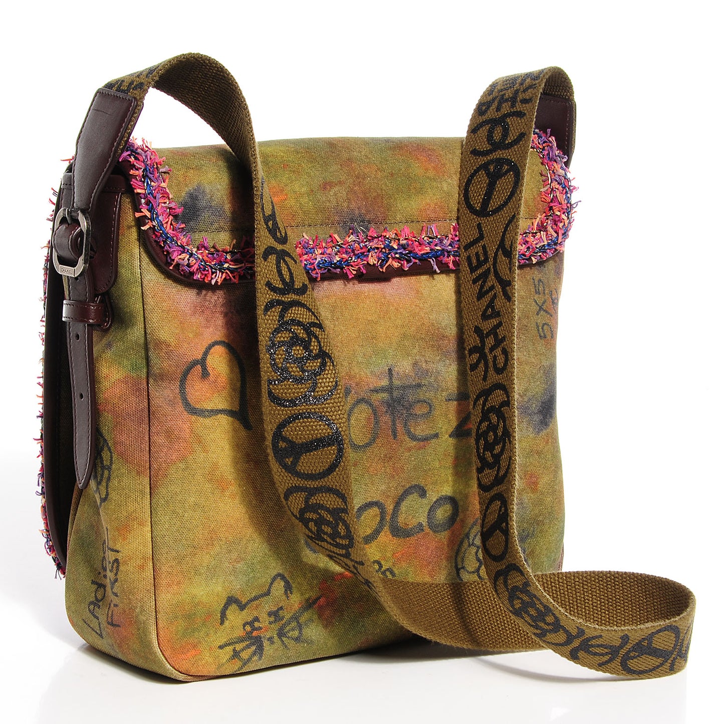 Washed Toile Graffiti On The Pavements Messenger Khaki Multicolor