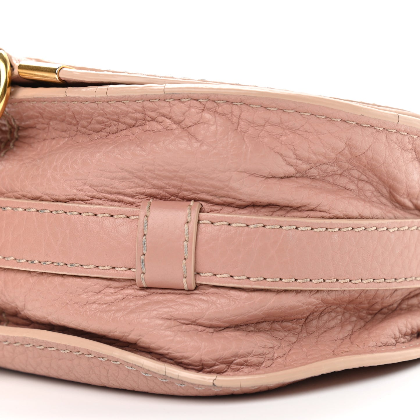Grained Calfskin Small Marcie Saddle Bag Anemone Pink