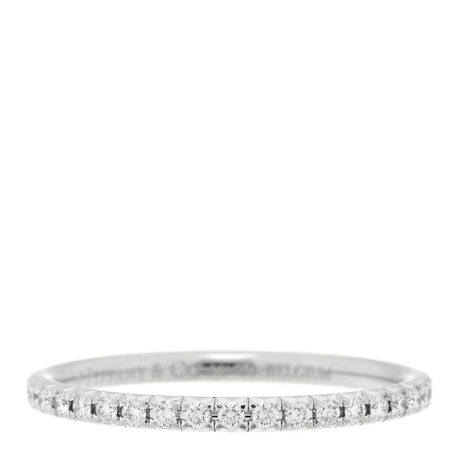 Tiffany 18K White Gold Diamond Metro Band Ring 47 4 1 of 4