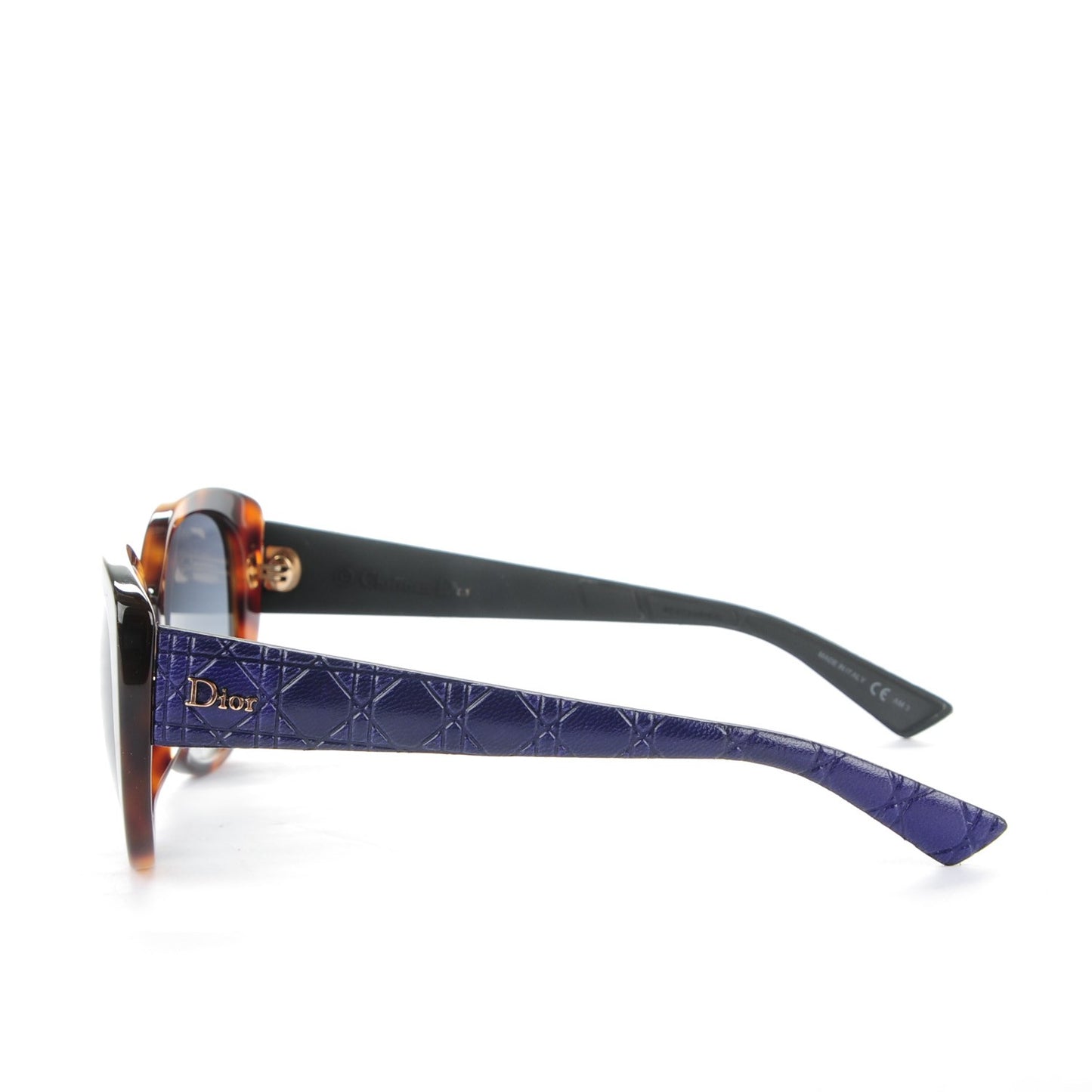 Lambskin Cannage Dior Lady 1R Sunglasses Havana Purple