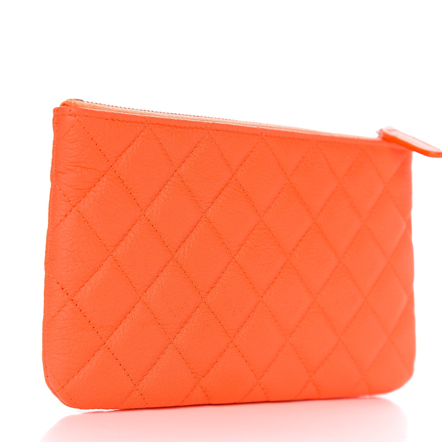Goatskin Quilted Medium Reissue Cosmetic Case Orange