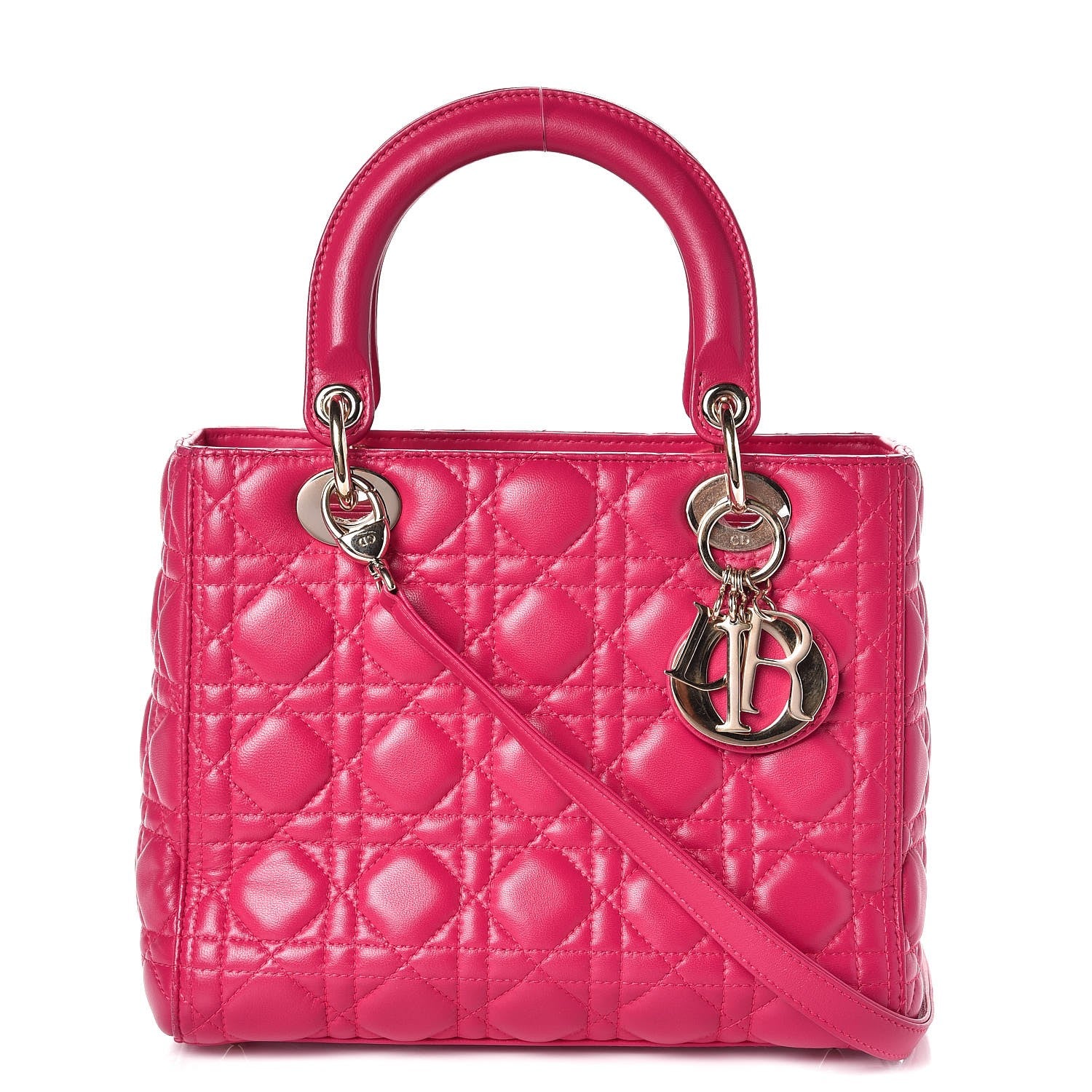 Christian Dior Lambskin Cannage Medium Lady Dior Pink 1 of 7