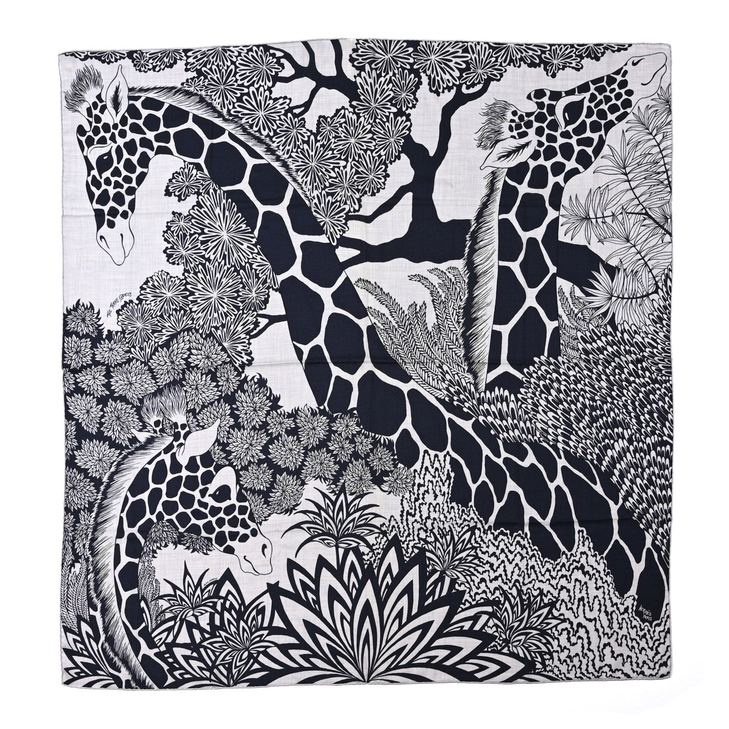 Hermes Cashmere Silk The Three Graces Shawl 140 Gris Chine Caban 1 of 5