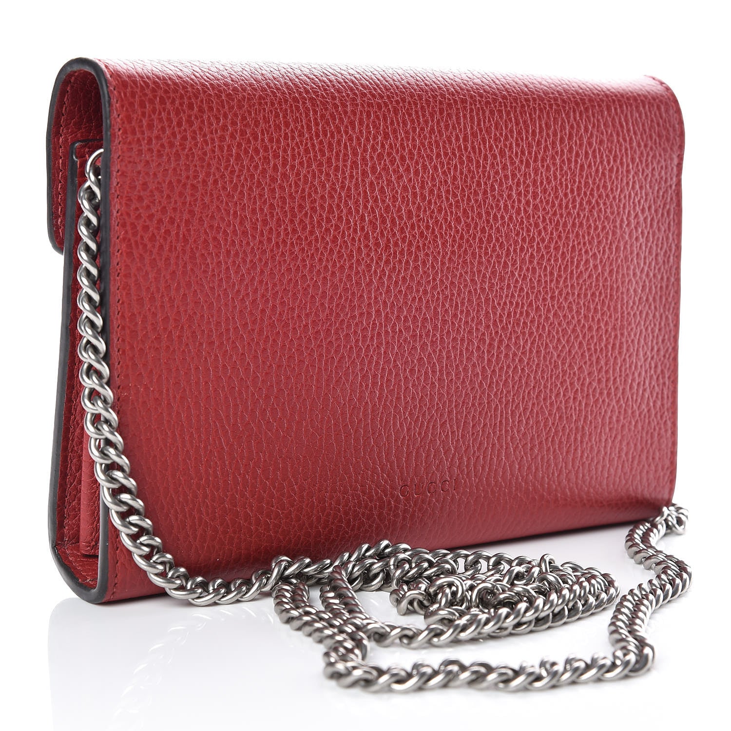 Gucci Calfskin Mini Dionysus Chain Wallet Hibiscus Red 3 of 9