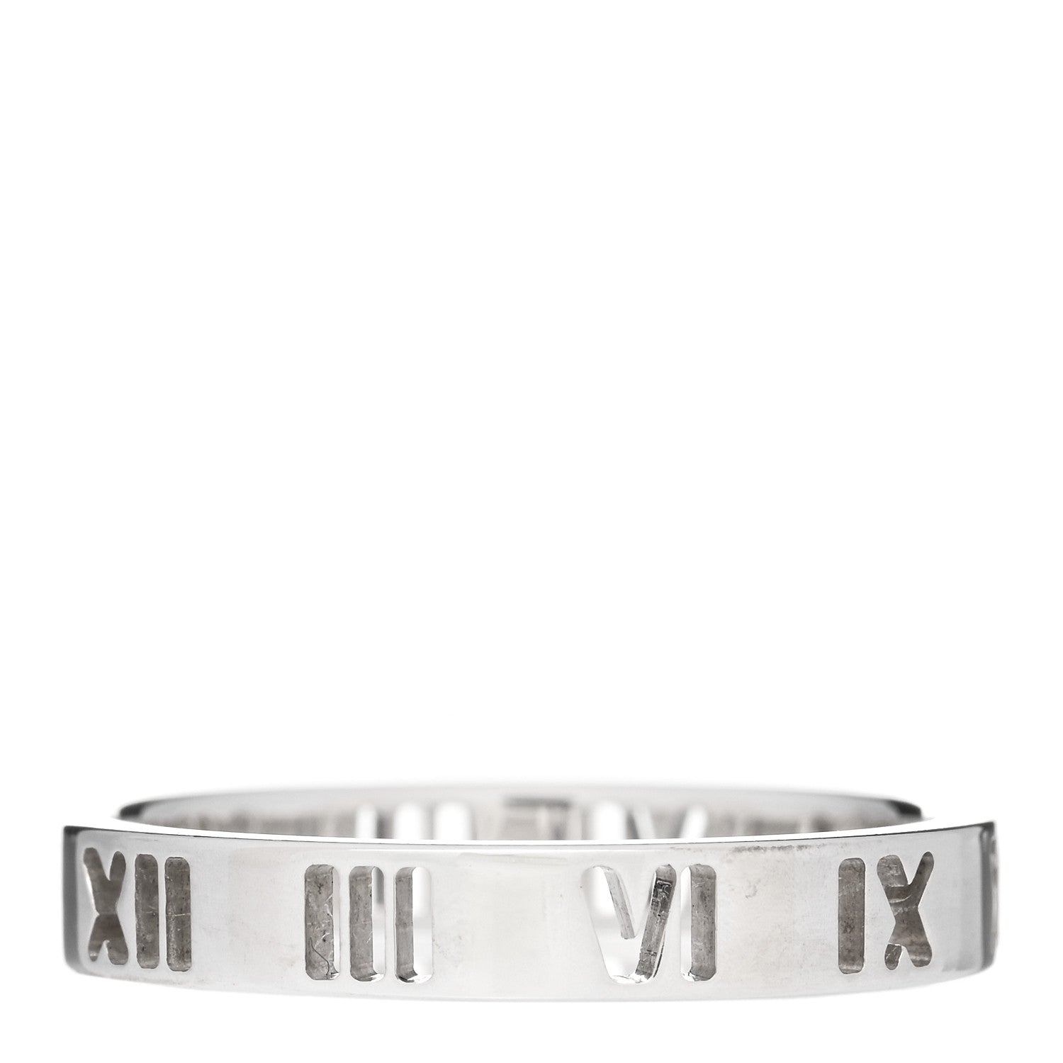 Tiffany Sterling Silver Narrow Atlas Pierced Ring 58 8.25 1 of 4