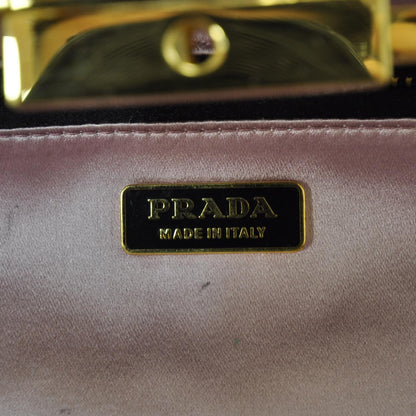Prada Satin Frame Evening Bag Black 7 of 9