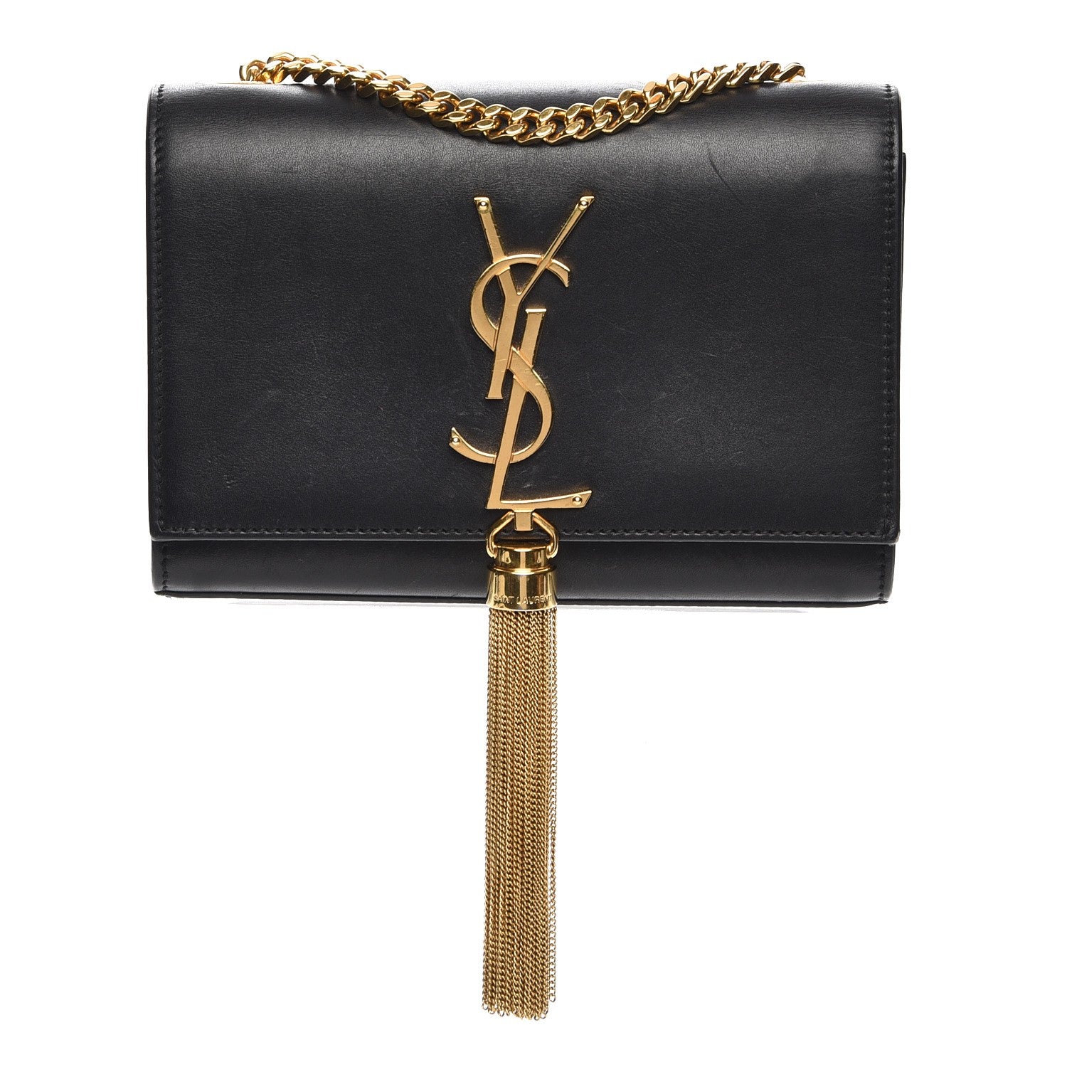 Saint Laurent Calfskin Small Classic Monogram Kate Tassel Satchel Black 1 of 8