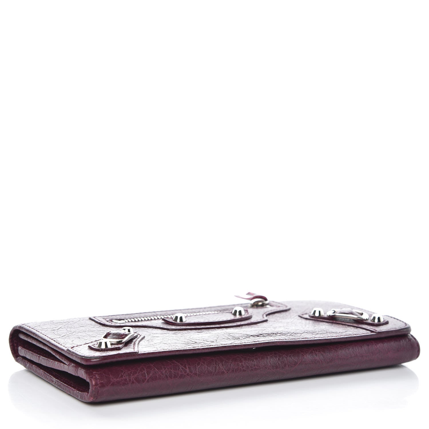 Balenciaga Agneau Classic Silver Hardware Money Wallet Violet Prune 4 of 9