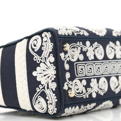 Christian Dior Embroidered Cornely Medium Lady D-Lite Blue White 9 of 10