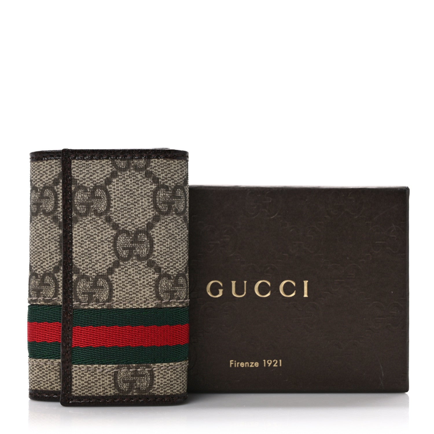 Gucci GG Supreme Monogram Web 6 Key Holder Case 8 of 8