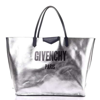 Givenchy Metallic Calfskin Suede Ombre Large Reversible Antigona Tote Blue Silver 3 of 8