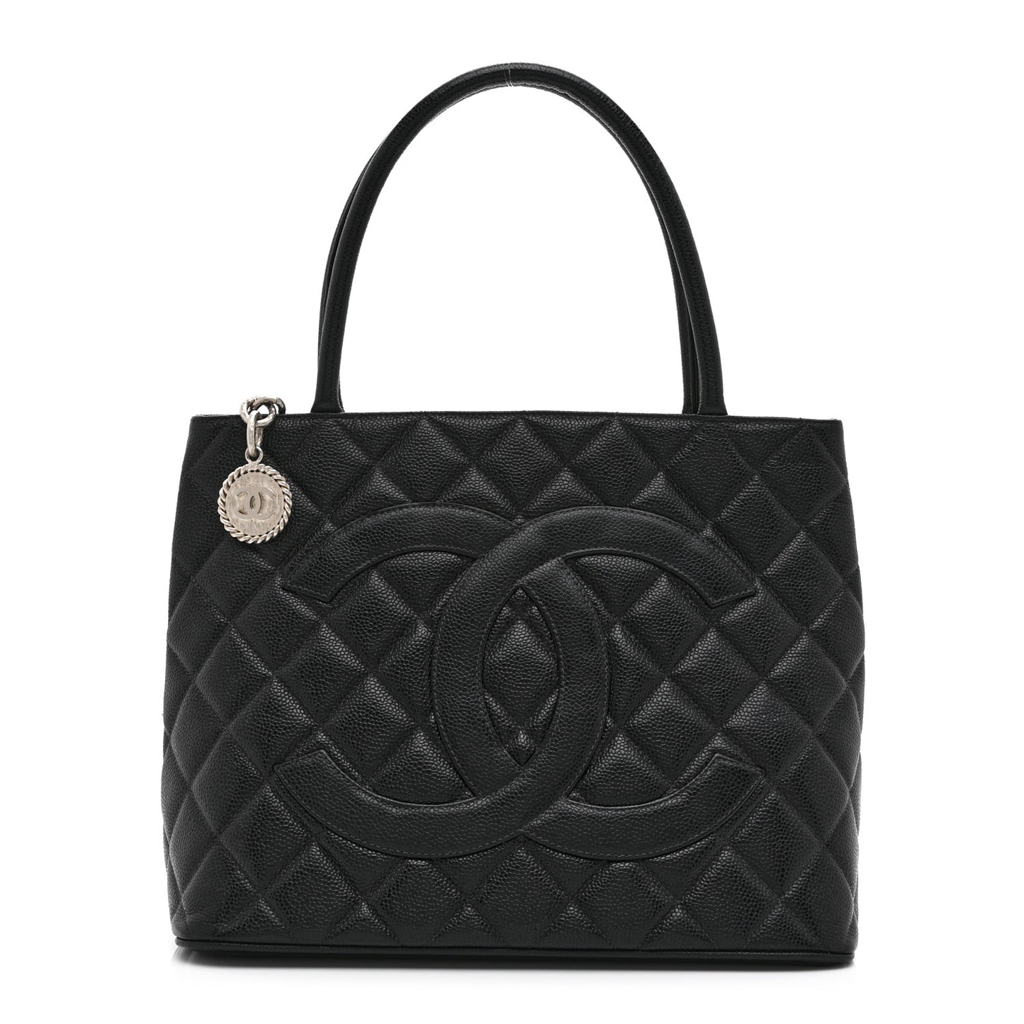 Caviar Quilted Medallion Tote Black