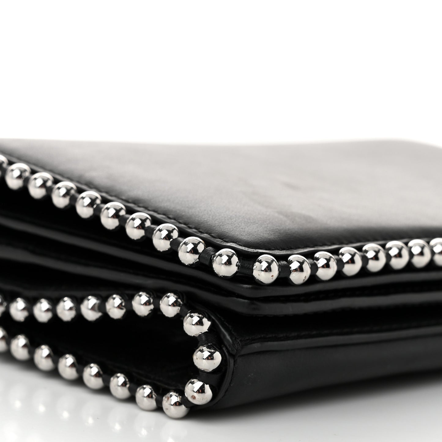 Calfskin Studded Attica Biker Shoulder Bag Black