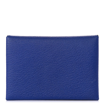 Hermes Chevre Mysore Calvi Duo Card Case Bleu Electrique 1 of 7