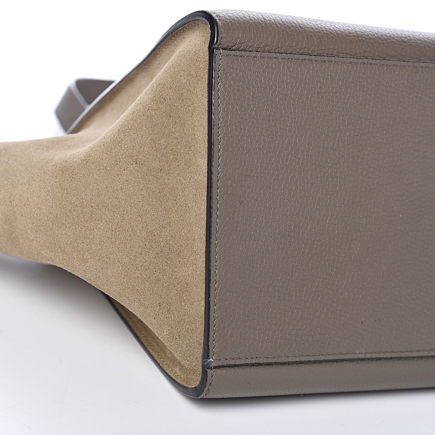 Celine Drummed Calfskin Suede Small Trapeze Souris 9 of 11