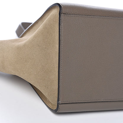 Celine Drummed Calfskin Suede Small Trapeze Souris 9 of 11