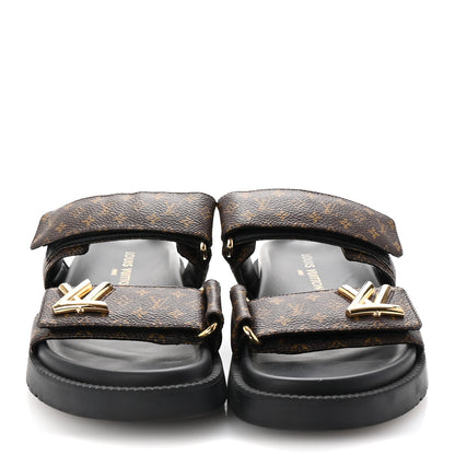 Louis Vuitton Monogram LV Sunset Comfort Flat Sandals 38.5 Cacao Brown 3 of 8