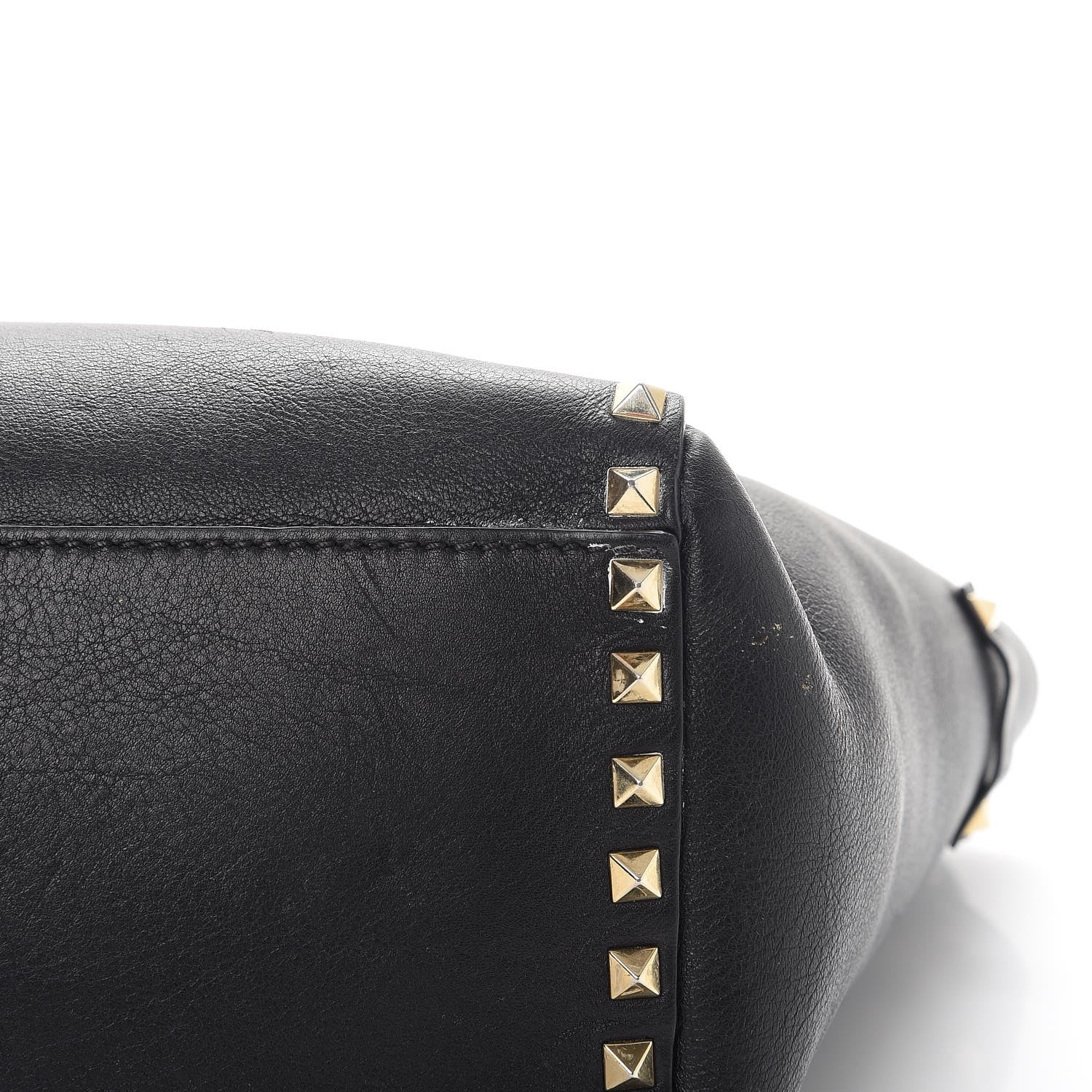Valentino Garavani Vitello Rockstud Double Handle Tote Black 15 of 17