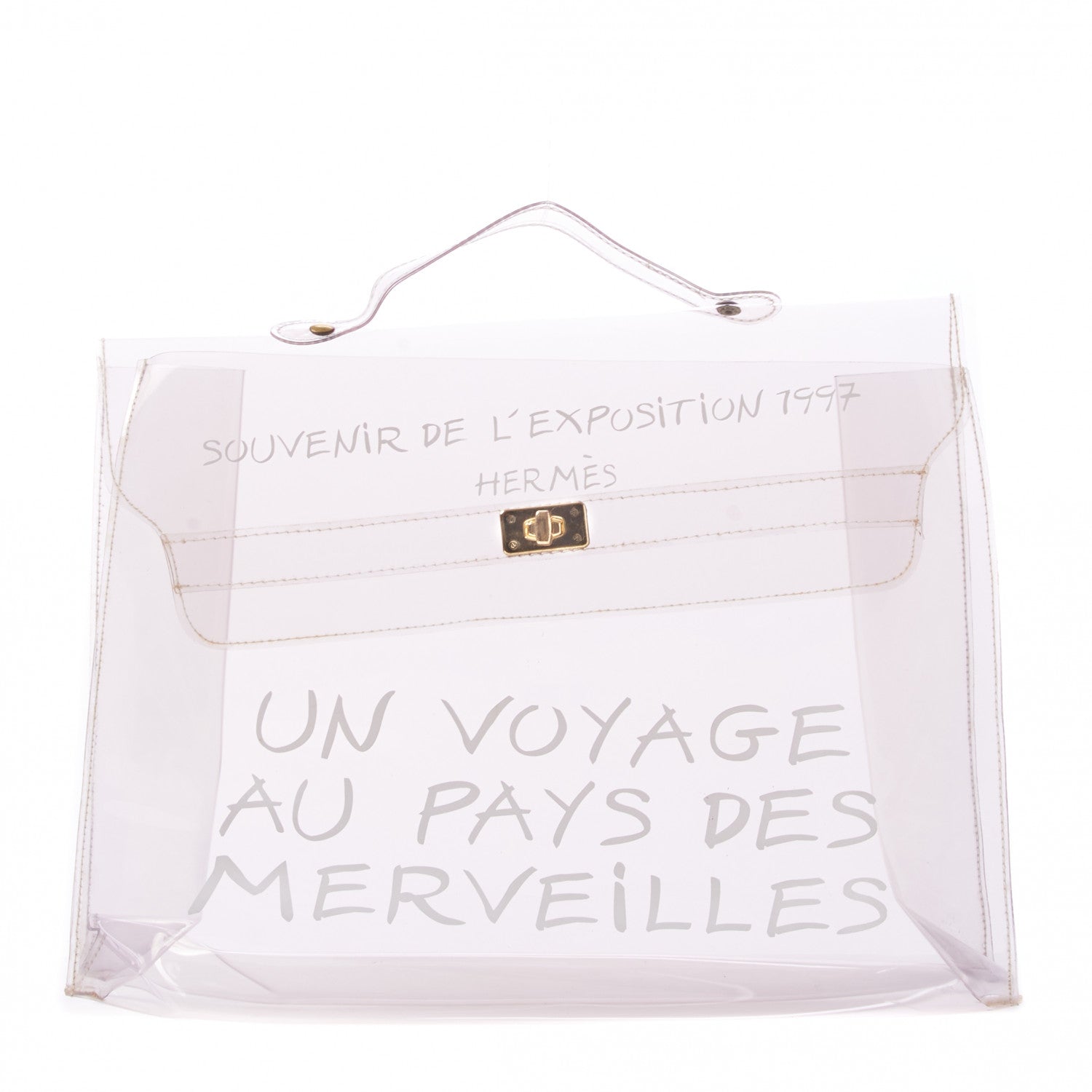 Hermes Vinyl Souvenir De L'Exposition Kelly Transparent 1 of 7