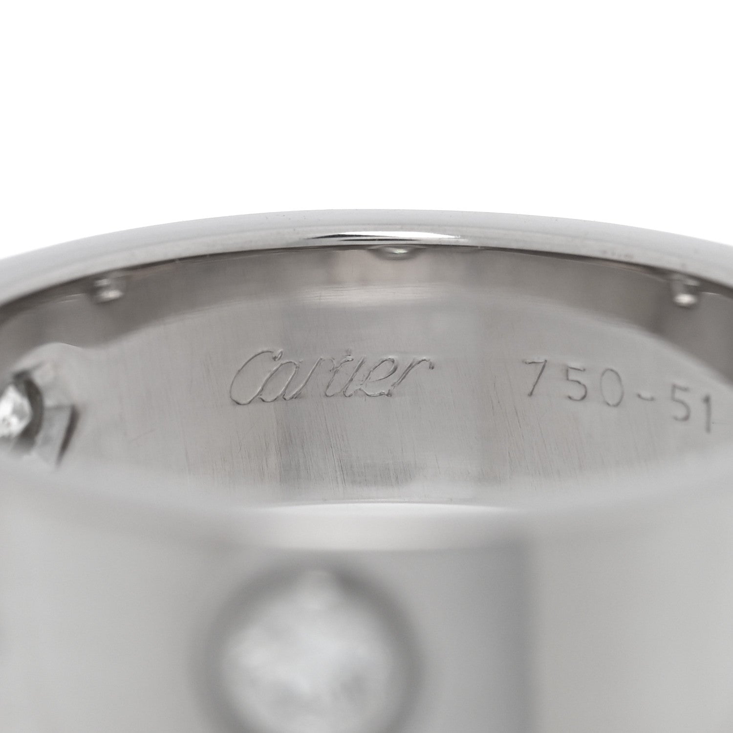 Cartier 18K White Gold 3 Diamond 5.5mm LOVE Ring 51 5.75 4 of 4