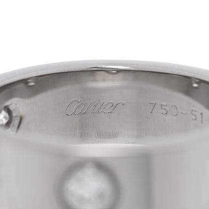 Cartier 18K White Gold 3 Diamond 5.5mm LOVE Ring 51 5.75 4 of 4